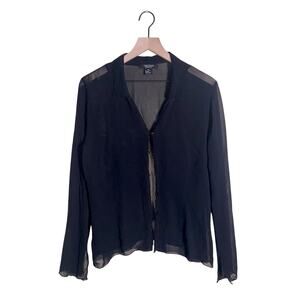 KAREN KANE beaded sheer whimsigoth button up blouse XL